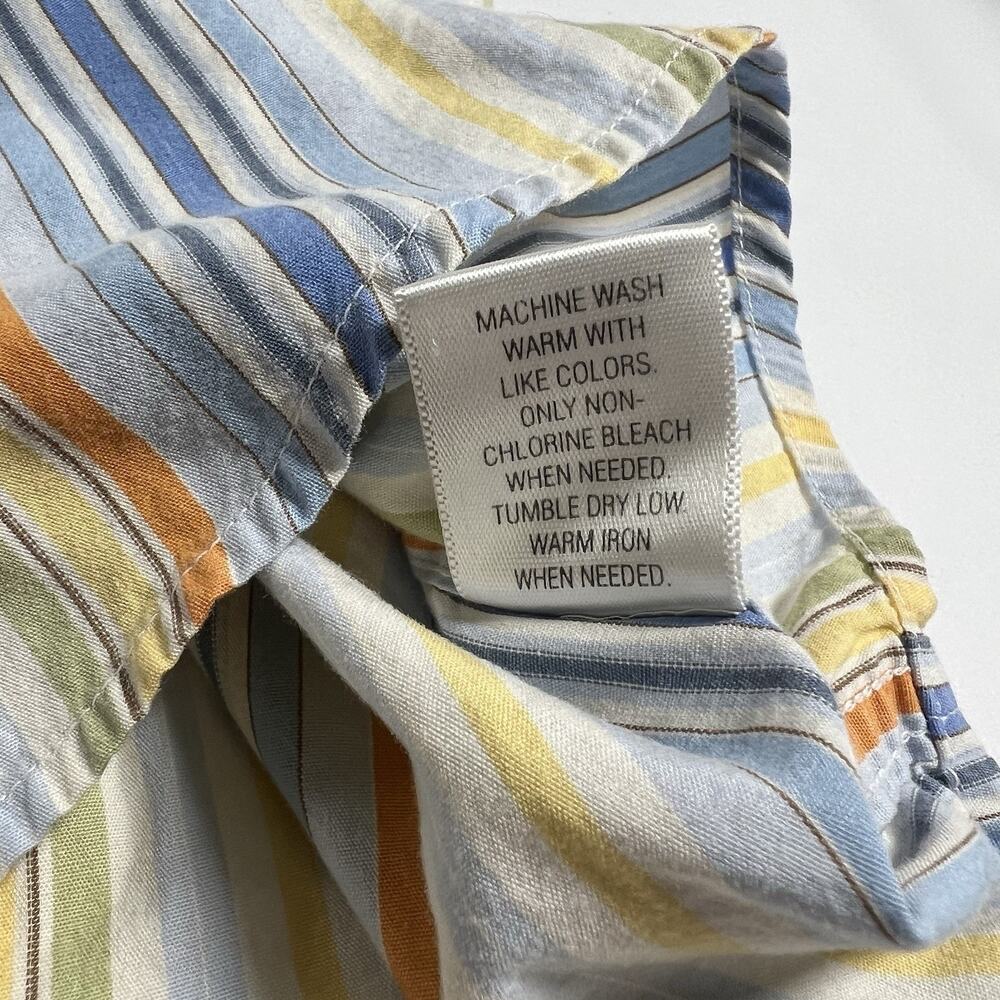 J. Ferrar‎ Men's Multicolor Striped Woven Cotton Button-Up Shirt Long Sleeve XL - Picture 7 of 7